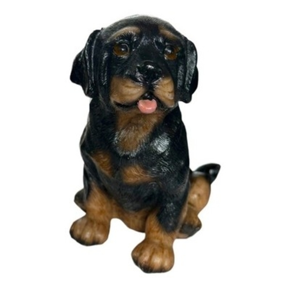 Dog Mate Rottweiler Puppy Figurine 5" Sitting Dog Resin Sculpture Vintage Dog - Picture 3 of 5